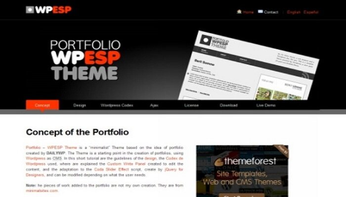 Portfolio WPESP theme